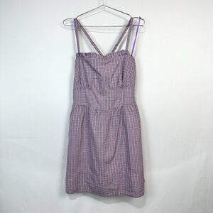 Tulle Dress Purple Gingham Cross Back Mini Dress Anthropologie NWT Women's XL